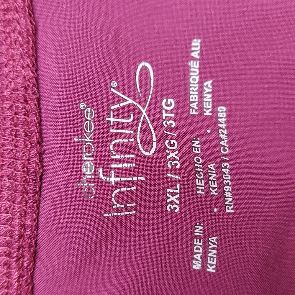 * Cherokee Infinity Soft Stretchy Wine, Zip-Up Jacket 2 Pockets Size 3X Like New - Picture 7 of 12